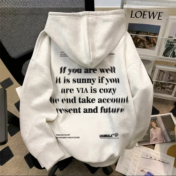 重磅500克纯棉连帽卫衣vintage高街百搭设计感宽松休闲秋冬季个性