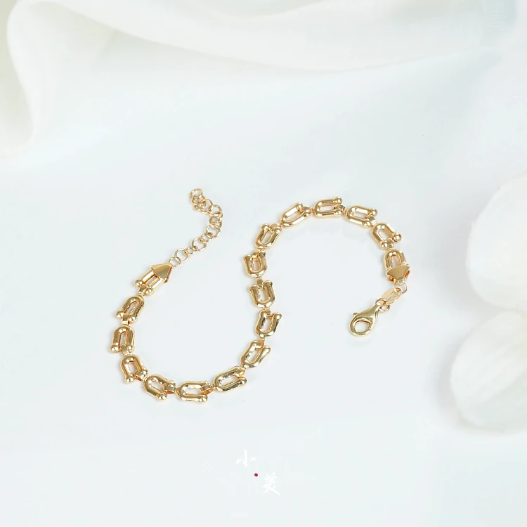 18K金U形马蹄手链 G9578