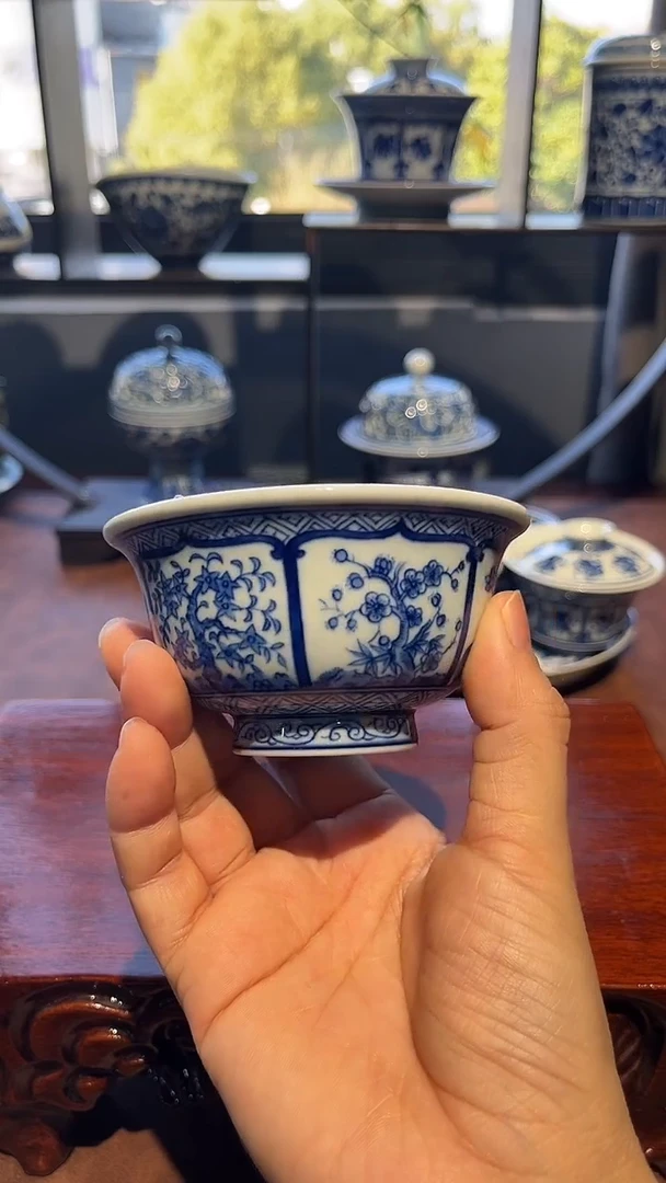 镹曰柴窑手工手绘青花