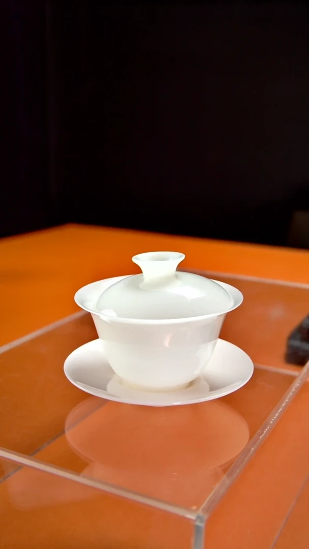 其他陶瓷《言泥陶瓷》高冰冰种璞玉系列 三才盖碗120cc