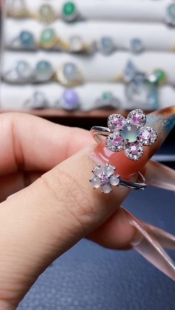 银S925镶嵌戒指翡翠4152