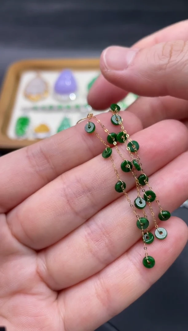 【闪购商品】翡翠耳饰18K金镶嵌20..........