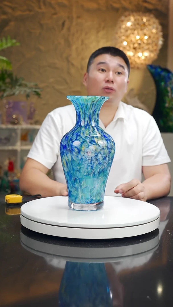 摆件福利蓝彩莫奈花瓶