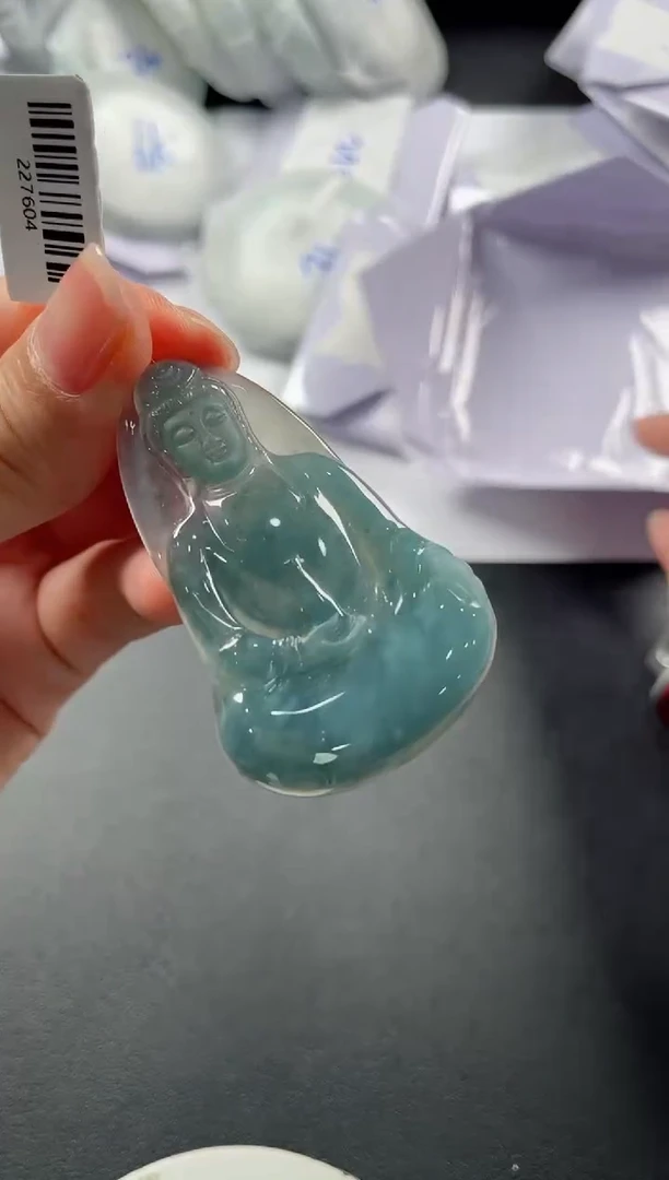 翡翠未镶嵌颈饰基地发货H 0290 观音