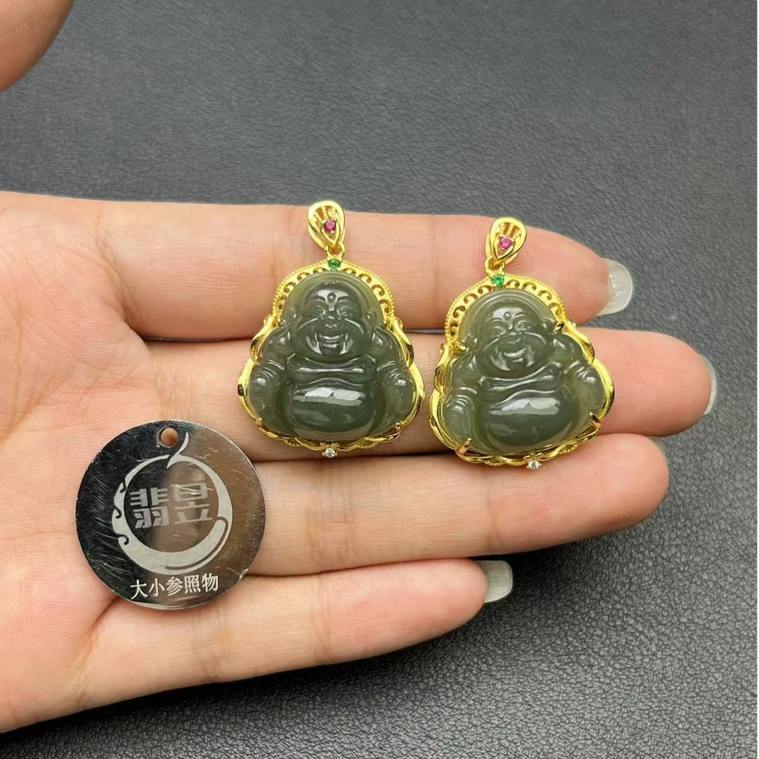 翡昱-B1-17963-和田玉吊坠S925银镶/约20*21*6/-多样性发其一C