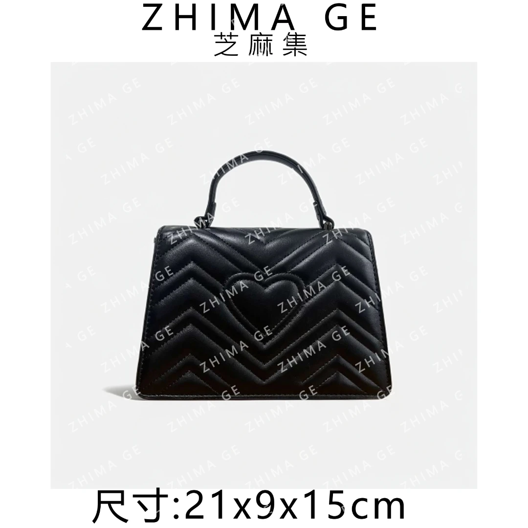 【芝麻集】GQ-89791-黑色潮流时尚百搭腋下斜跨女包