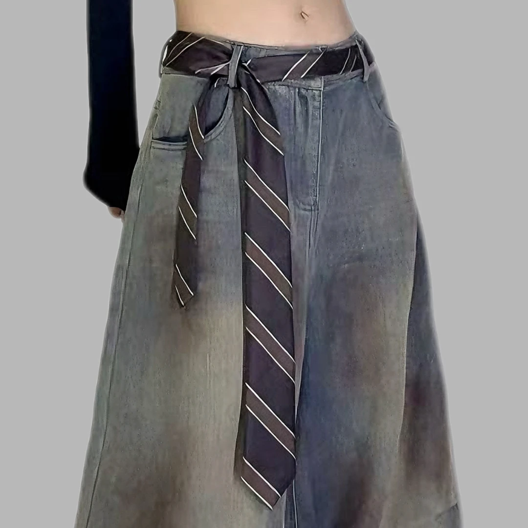 时超康SHI.CHAO.KANG.小众设计条纹领带腰搭可拆卸腰饰