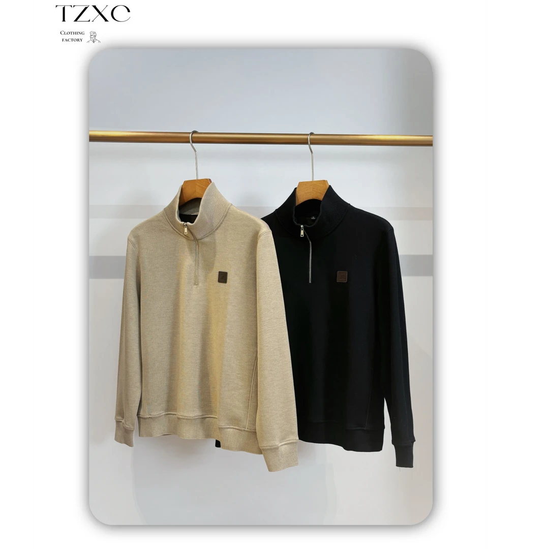 【16885-H】2024年秋冬男士新款百搭立领绵羊毛卫衣