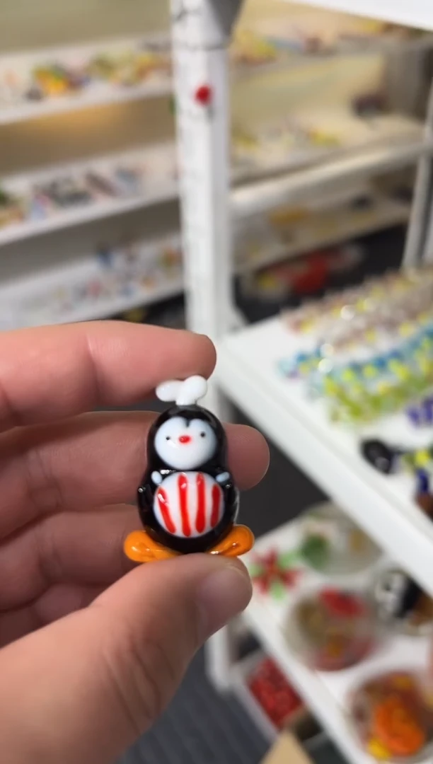 手工艺品琉璃橘****果企鹅