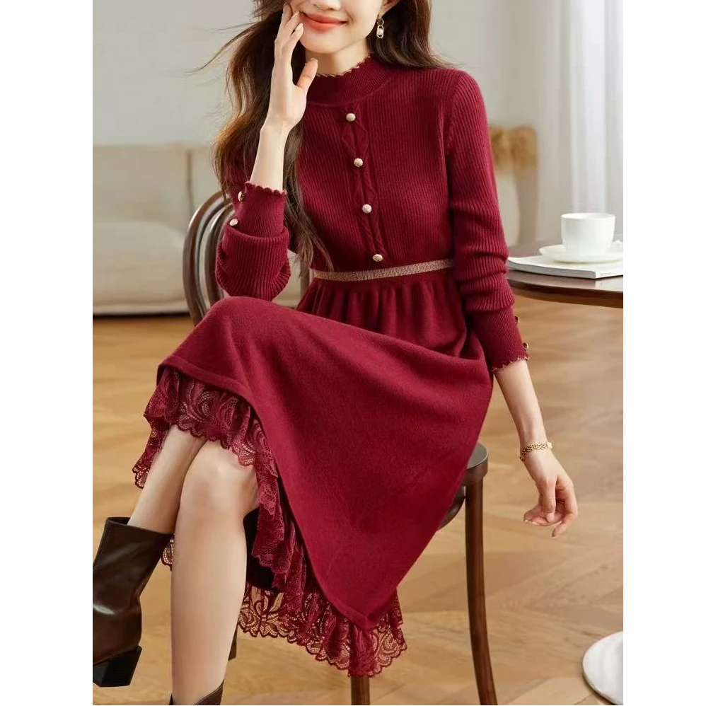 【撤柜样品】X129秋冬季气质百搭连衣裙女