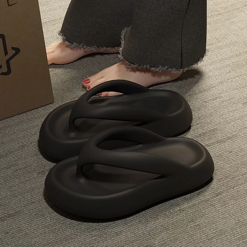4.0厚底人字拖女2025新款夏季防滑外穿增高沙滩海边夹脚拖鞋女款