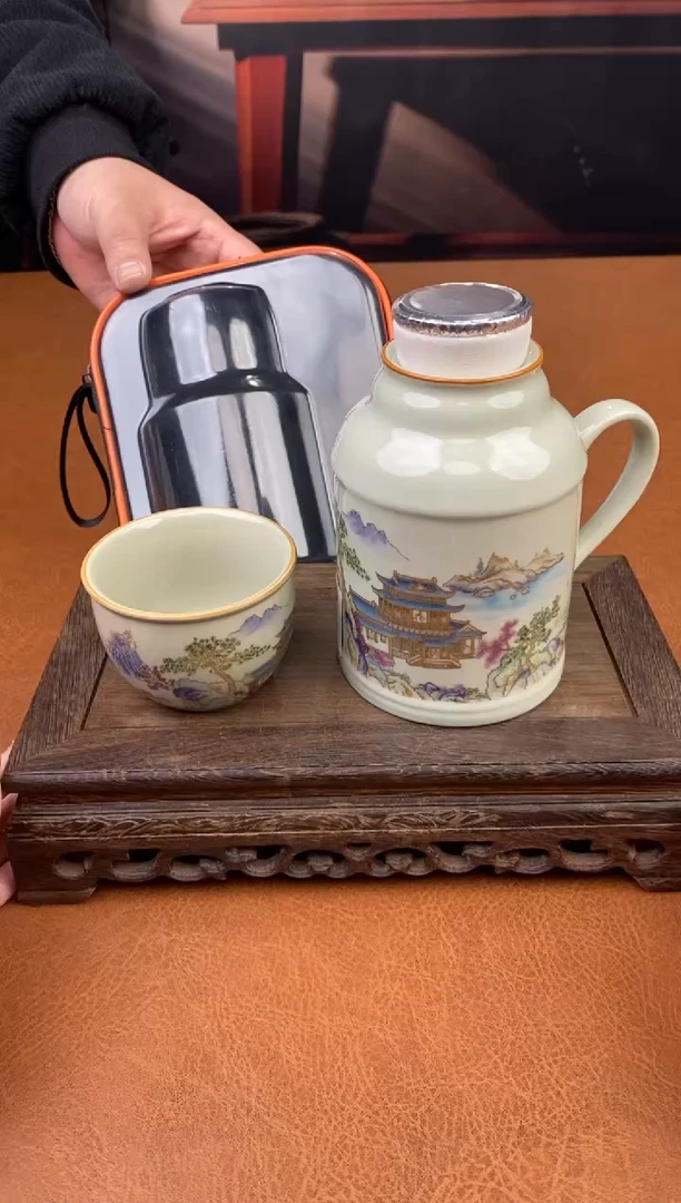 【闪购商品】兰缠枝莲三杯旅行套