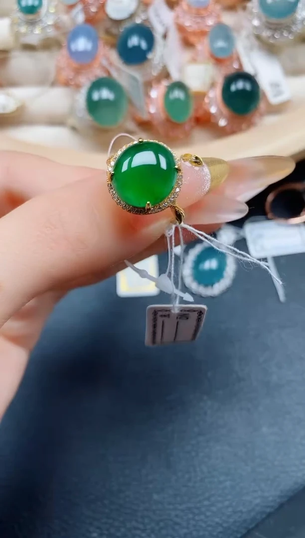【闪购商品】翡翠戒指银S925镶嵌翡翠