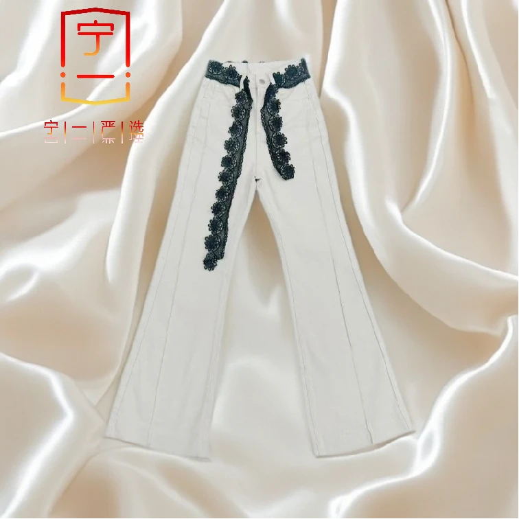 【宁一女装】时尚洋气显瘦女早春新款休闲文艺复古高腰微喇牛仔裤