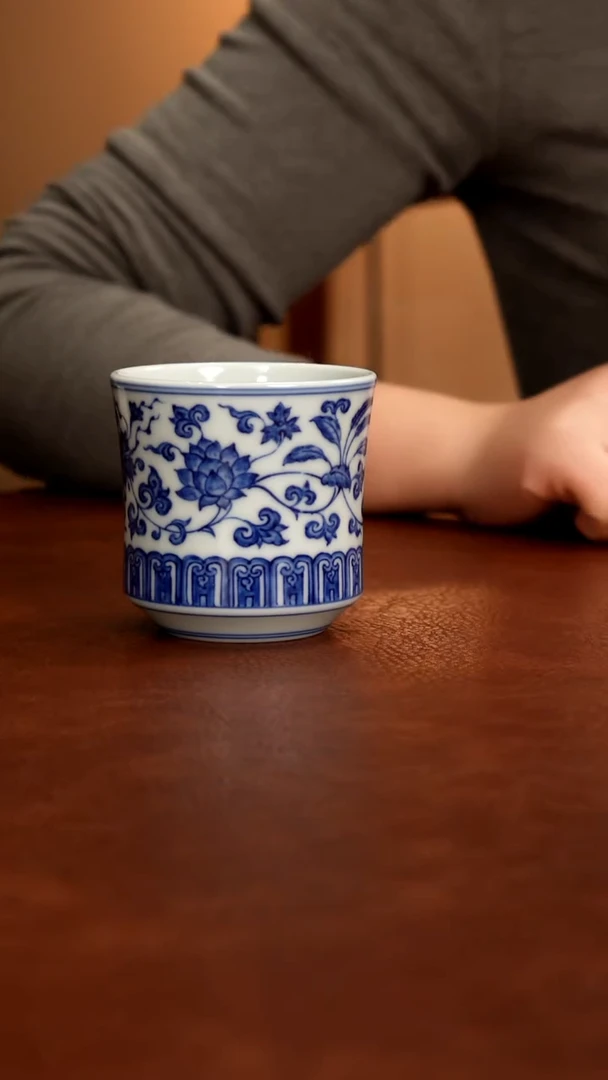 摆件陶景德镇瓷器，青花瓷手绘茶具~