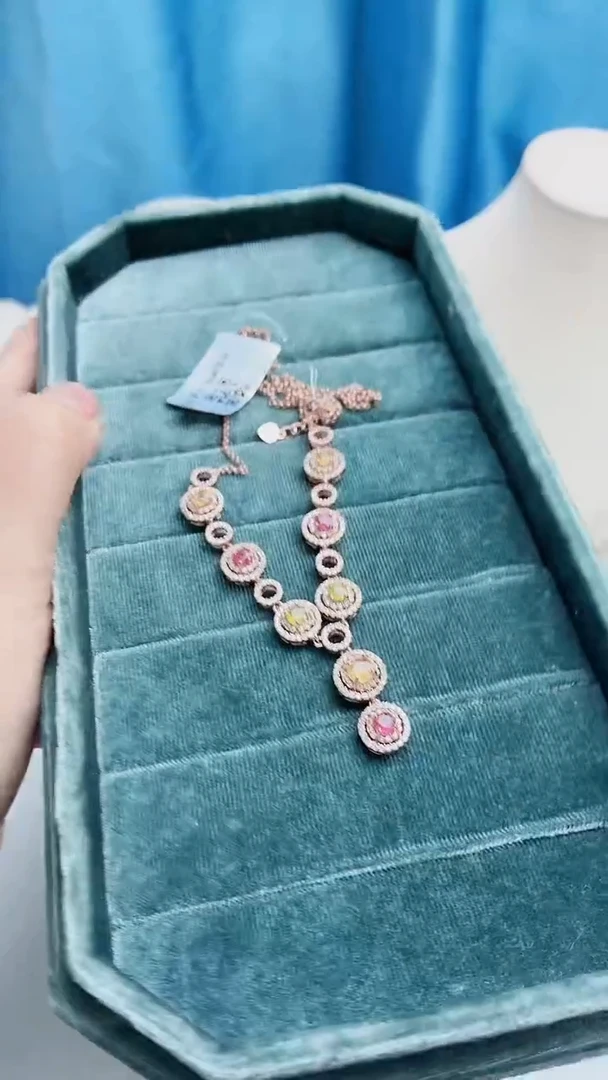 银S925镶嵌项链碧玺1110ZB565产品一个（多样性）