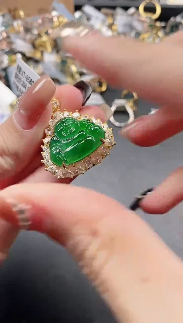 银S925镶嵌戒指翡翠51511