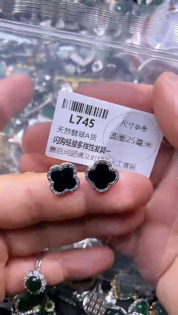 【闪购商品】翡翠颈饰未镶嵌L745耳钉