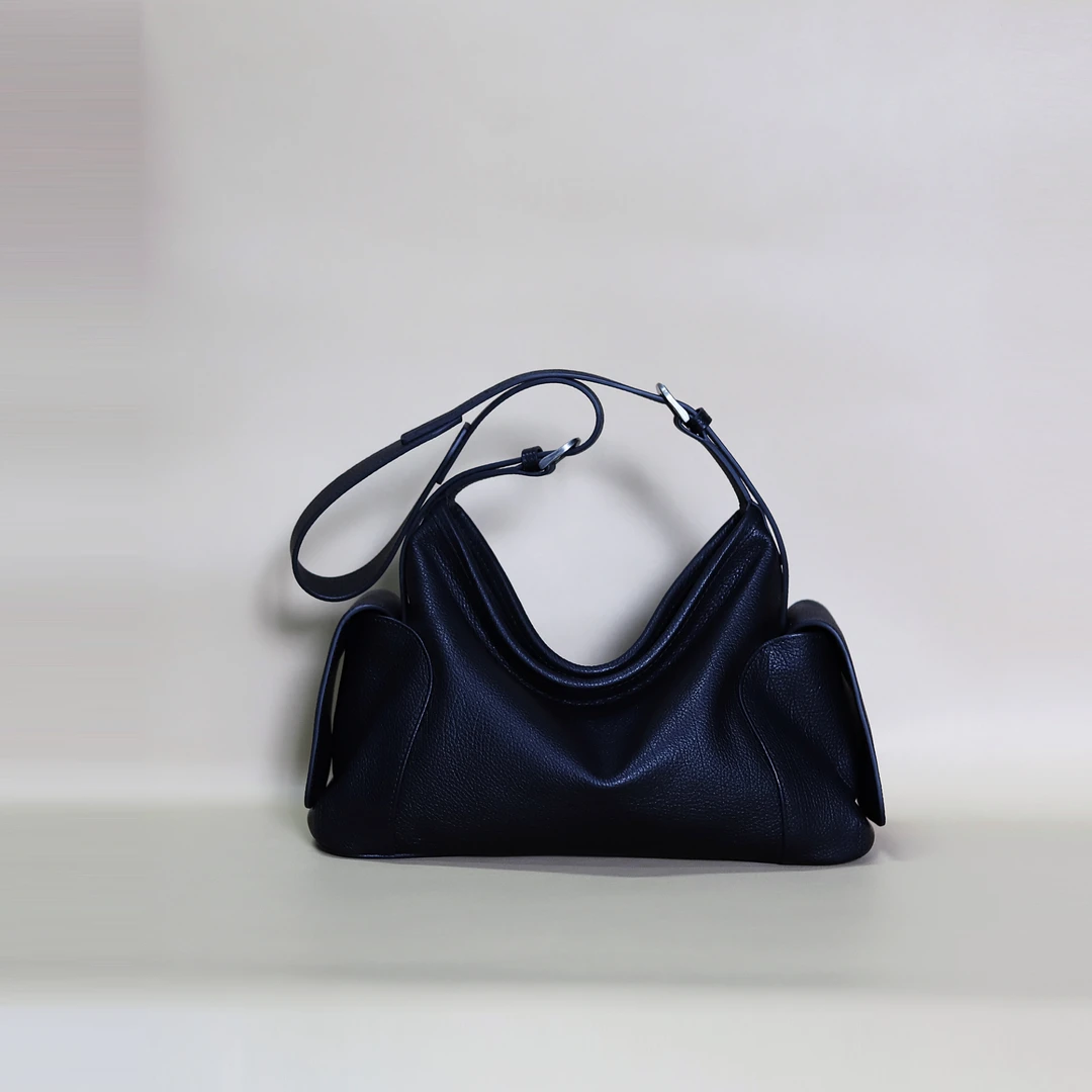 明星同款 2025春夏新款胎牛皮逍遥hobo包 单肩斜大容量通勤女包
