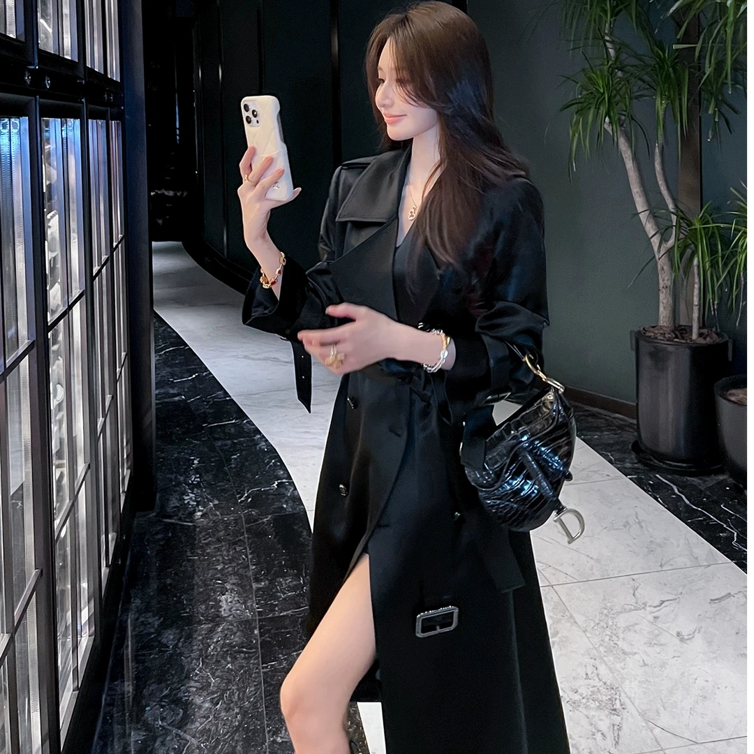 云裳集【伊丽莎白】秋冬港风大码流行英伦大衣过膝外套中长款风衣女