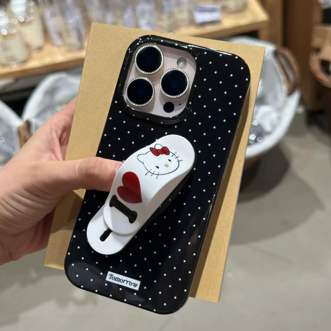 ins风凯蒂猫创可贴支架适用苹果15/16手机壳华为荣耀oppovivo小米