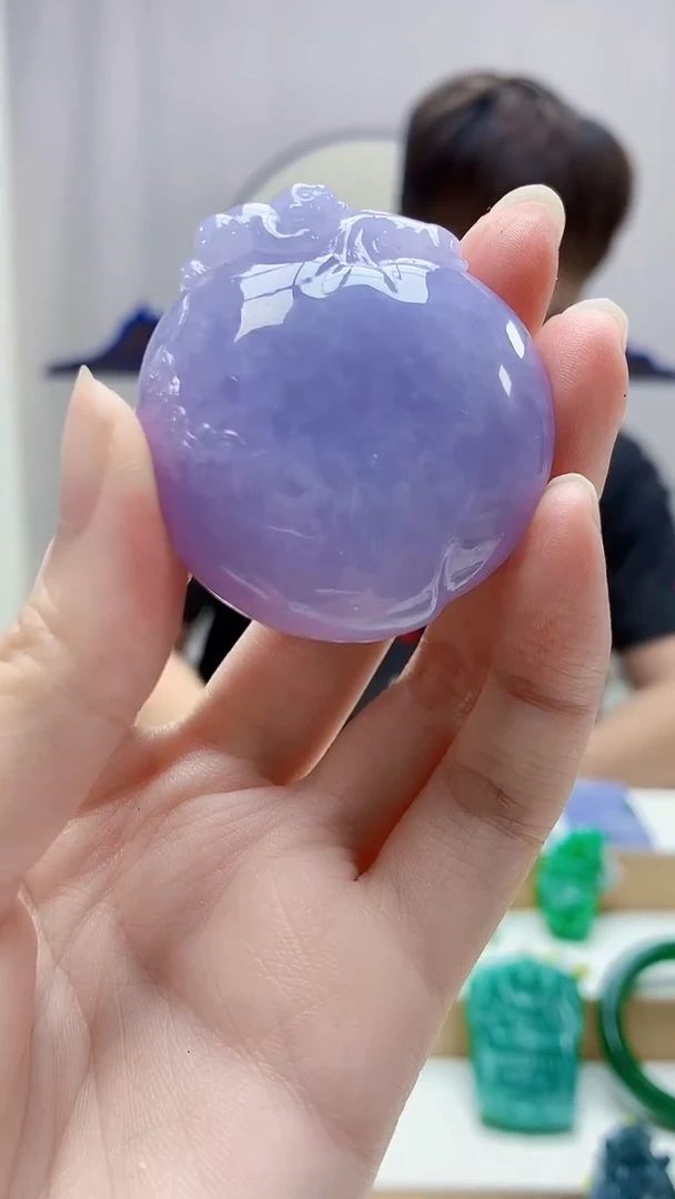 未镶嵌定制翡翠王*涛4868zm-毛货挂件寿桃115