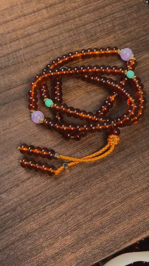 【闪购商品】琥珀项链未镶嵌紫罗兰灵草珀妈妈链