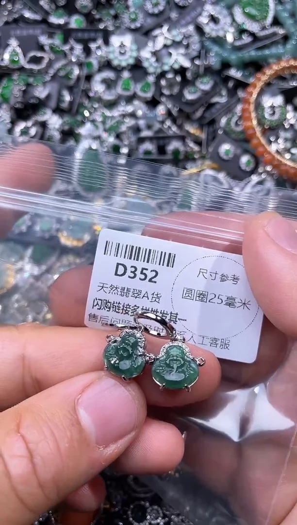 【闪购商品】翡翠颈饰未镶嵌D352耳扣