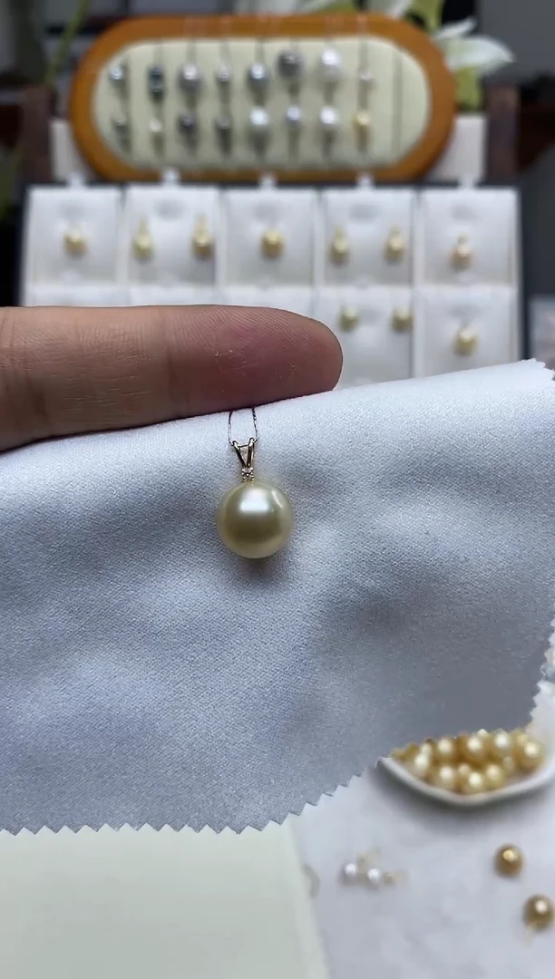 【闪购商品】海水珍珠吊坠(赠链)18K金镶嵌10-11mm