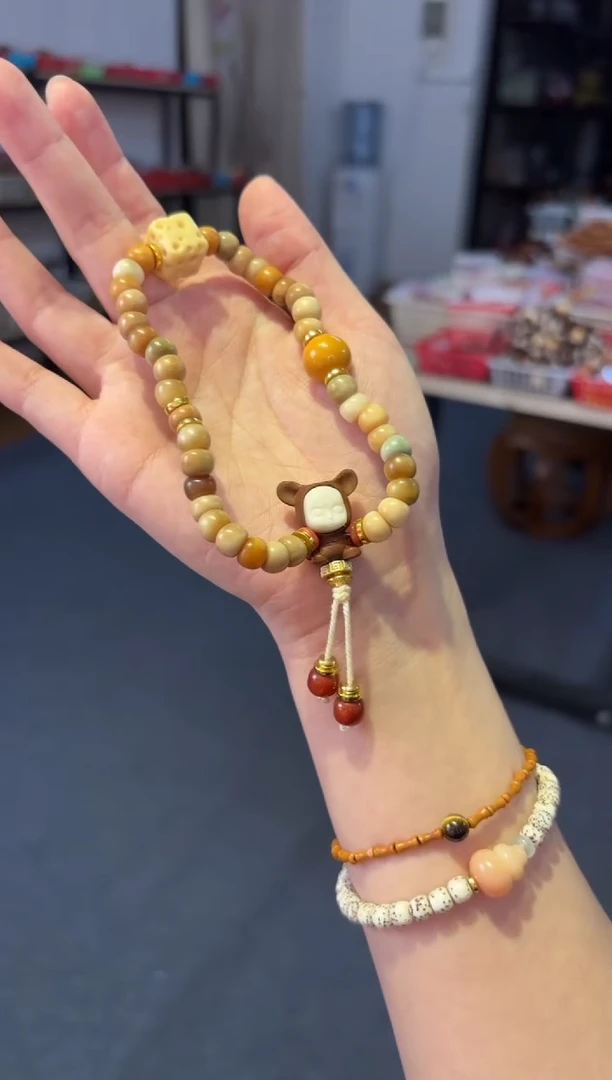 手链蜜蜡未镶嵌  8mm多宝龙脊大肠【睡梦宝宝】手持