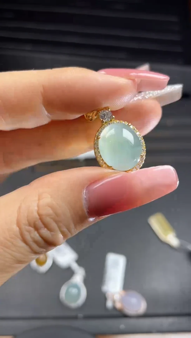 银S925镶嵌戒指翡翠天然翡翠A货
