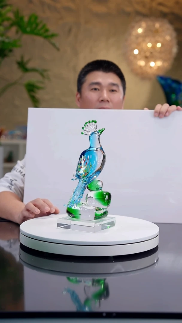 摆件M****a宝石蓝色设计款小鸟摆件