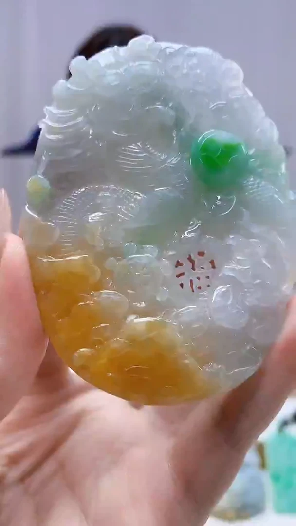 未镶嵌定制翡翠4829DD-毛货挂件143
