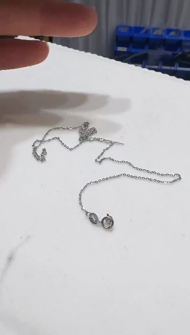 颈饰银S925镶嵌淡水珍珠1mm