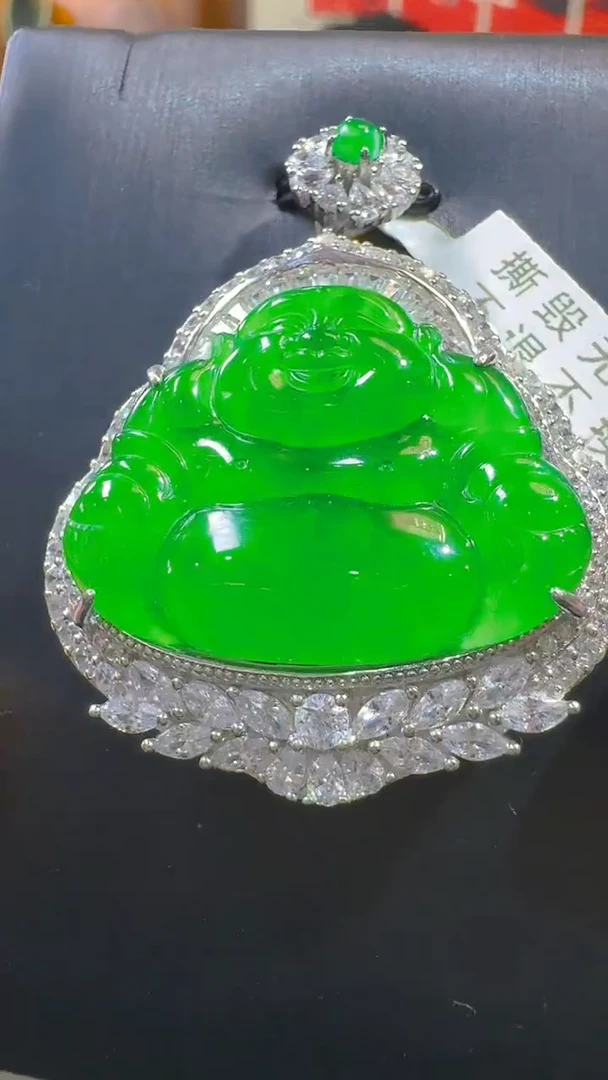 翡翠银S925镶嵌吊坠(赠链)天然A货翡翠