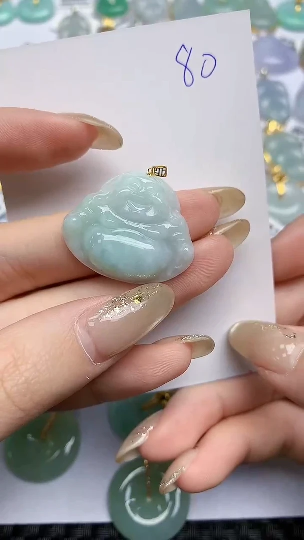 【闪购商品】翡翠颈饰18K金镶嵌天然翡翠A货