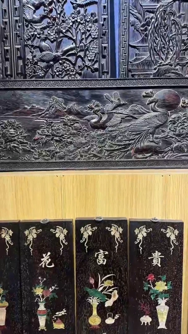 木紫檀拆件雕刻板以直播间实物为准微瑕老物件