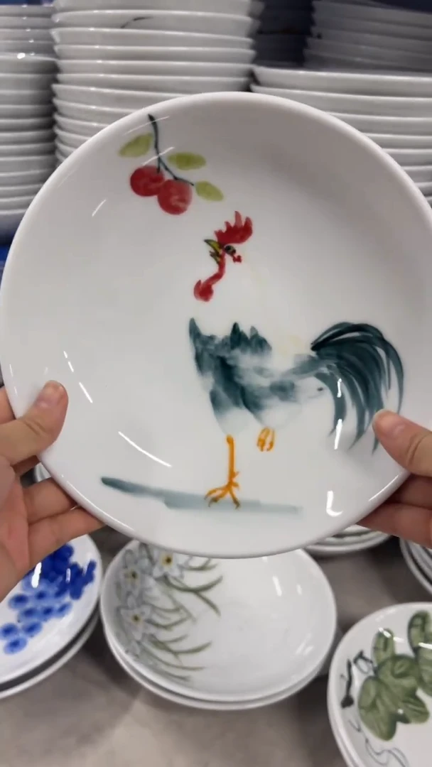 景德镇手绘釉中彩（食品级）圆深盘