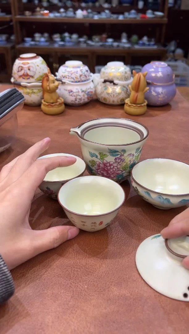 真的很便宜会开片的旅行茶具