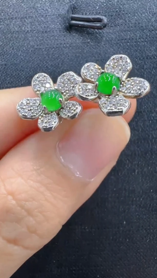 翡翠银S925镶嵌耳饰多样性团购发一件