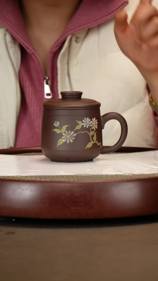 【闪购商品】紫砂茶杯雏菊盖杯