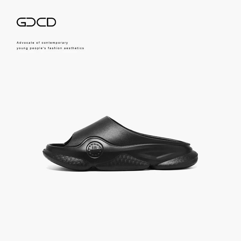 GCCD/EVA 春夏休闲一字拖鞋男士纯色沙滩软底拖鞋防滑户外男鞋