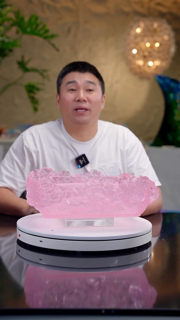 摆件金粉色设计款牡丹果盘