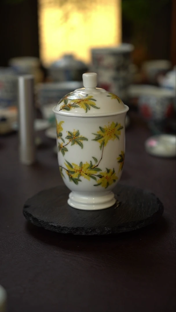 景德镇全手工手绘桂花蕴香杯