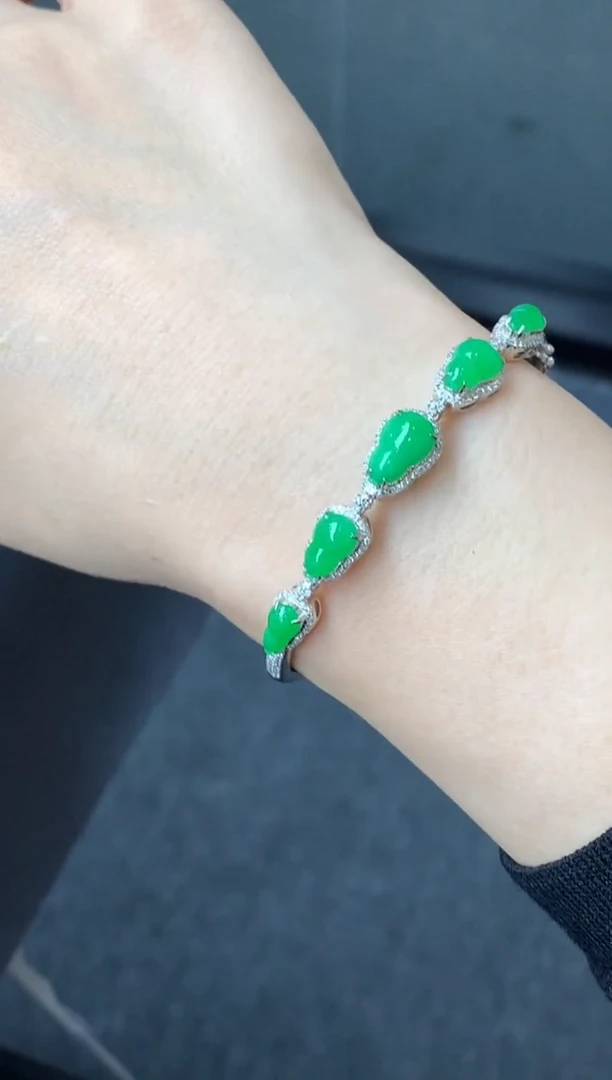 18K金镶嵌手镯翡翠623-中国好珍宝