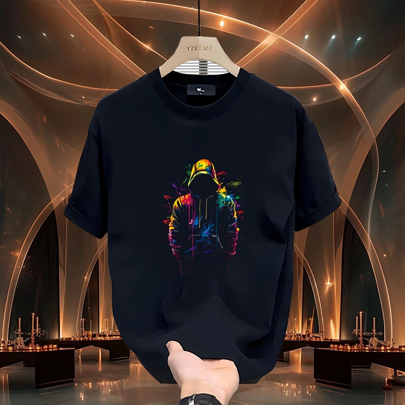 新款潮牌棉T男士休闲运动短袖T恤圆领上衣夏季时尚百搭宽松短袖