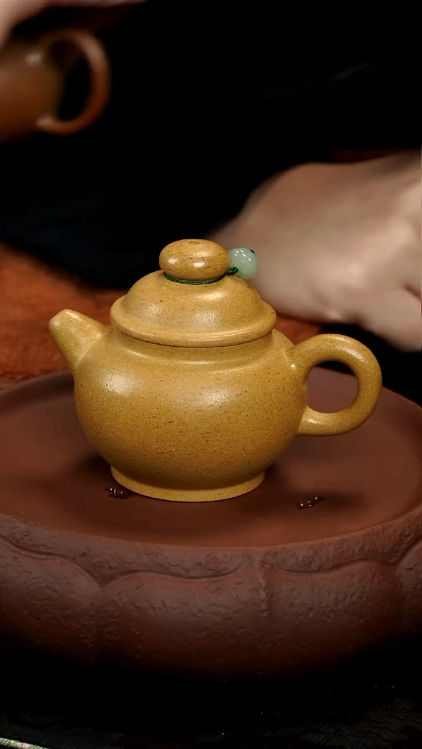 茶壶紫砂黄金段小巨轮壶