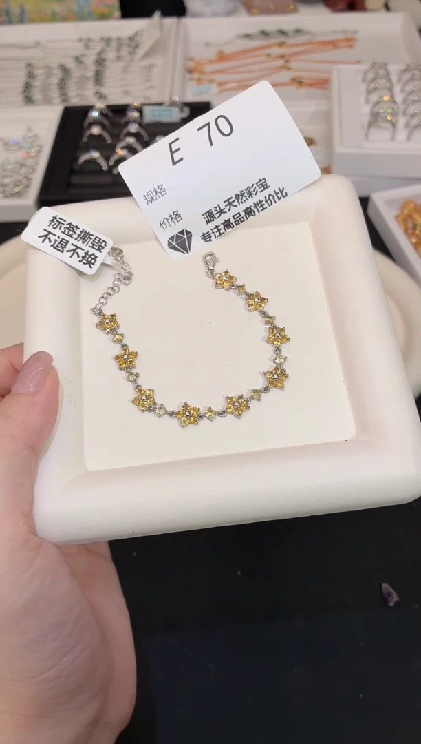 银S925镶嵌手链水晶多样性发一E70