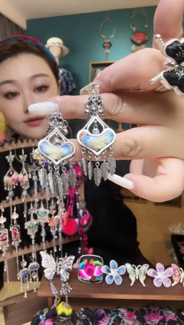 刺绣纯手工民族风刺绣耳环