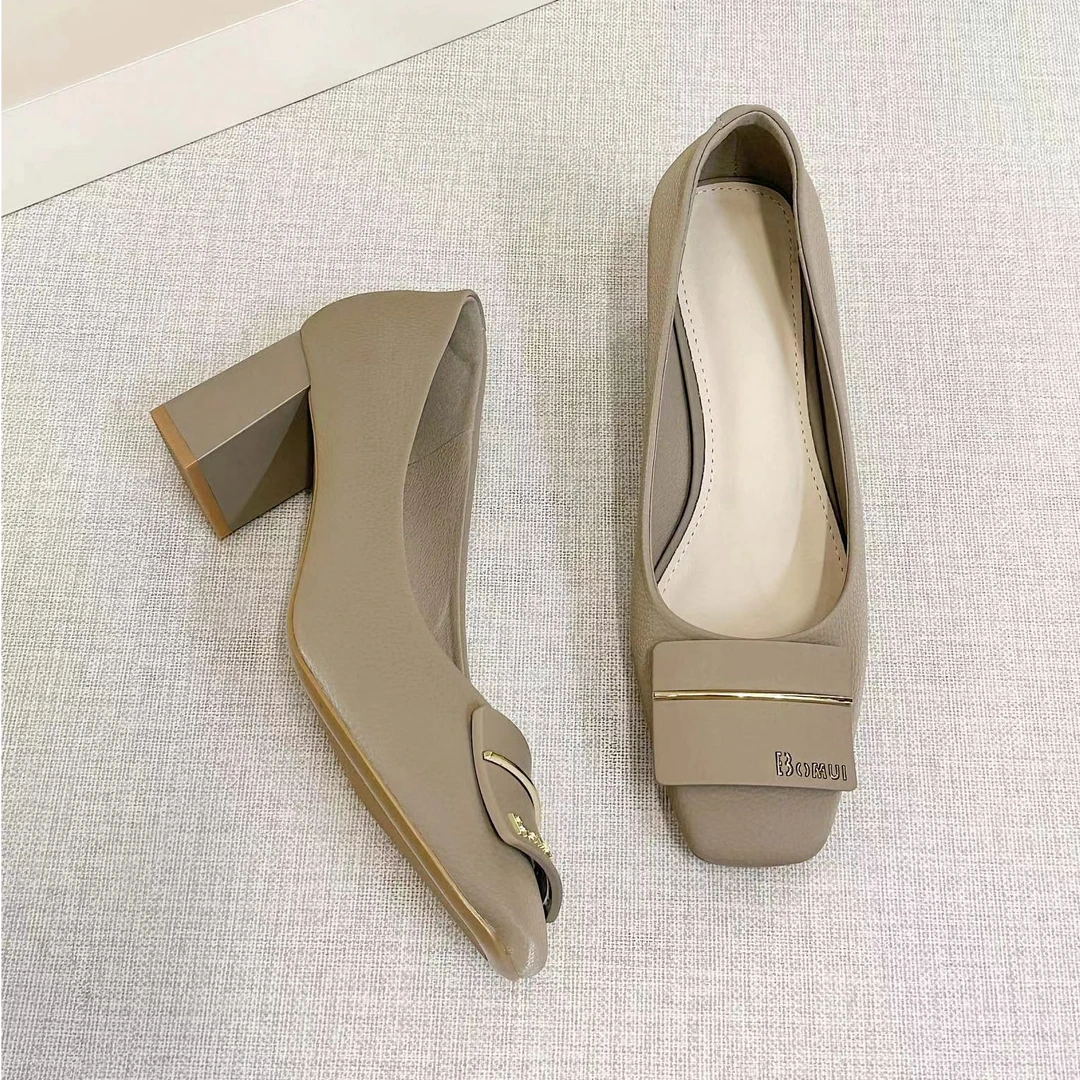 复古syd3119-31方头浅口时尚百搭小香风单鞋